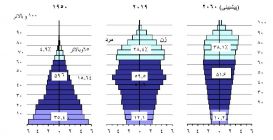 نمودار شماره 4: تغییرات در هرم جمعیت (ضریب محور ایکس = میلیون نفر)